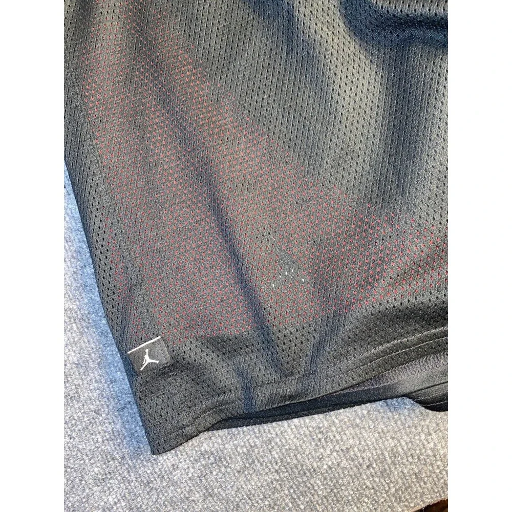 Jordan Athletic Shorts Mens Medium Black Mesh Reversible Elastic Waist Pony Logo